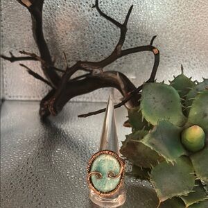Elegant Turquoise Wire-Wrapped Ring